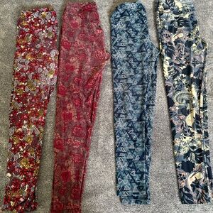 Bundle of 4 LuLaRoe One Size OS Soft Leggings
